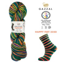 Gazzal Happy Feet (75% Мериносовая Шерсть, 25% Полиамид, 100гр/330м)